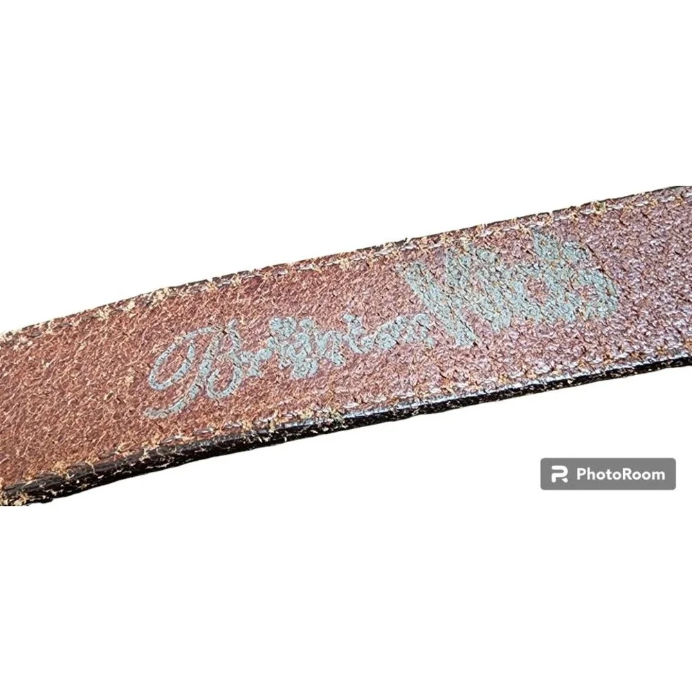 Brighton Kids Brown Leather Belt Silver Embellishments 32